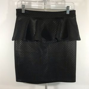 bebe, black, peplum mini skirt, small